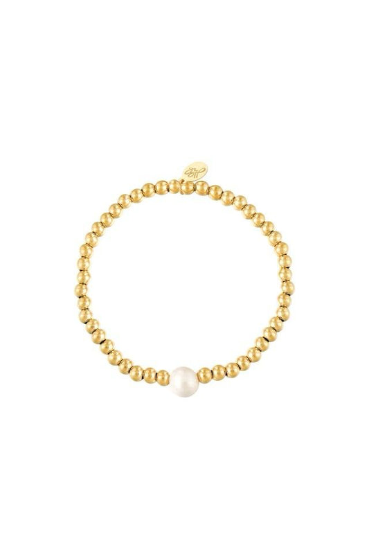 Armband met Grote Parel – Zilver / Goud Roestvrij Staal | Elegantie en Tijdloze Schoonheid